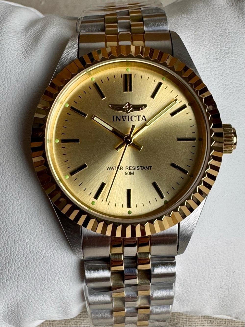 Invicta Specialty Two-Tone Fluted Bezel 36mm Quartz Watch 29405 NWT